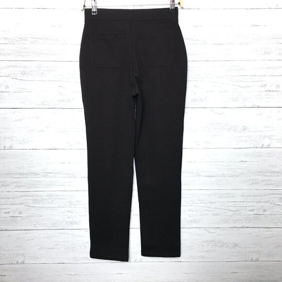 NEW Susan Graver Women's Dark Brown Pants Ponte Straight Leg Elastic Waist XXS - Picture 2 of 12